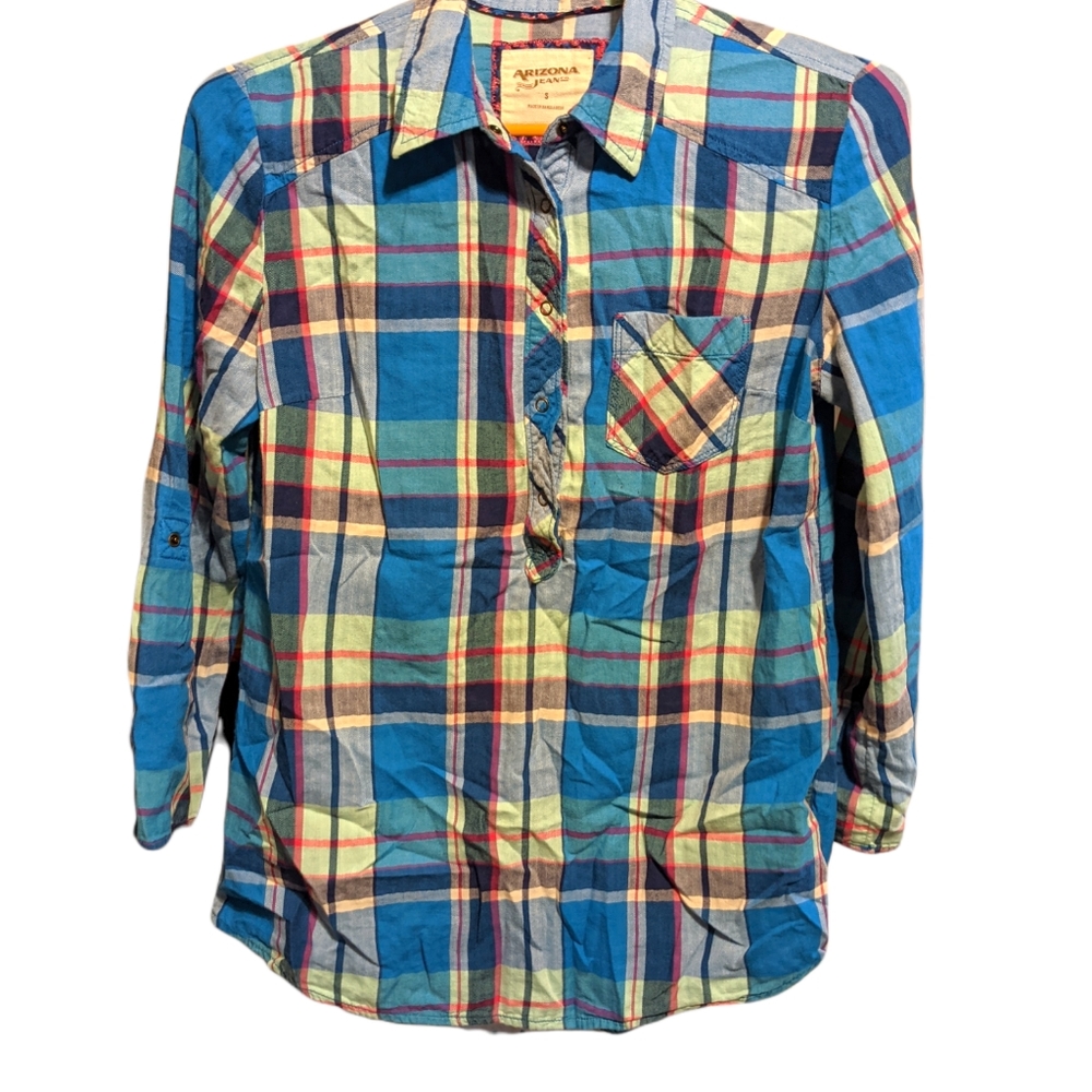 Arizona Jean Plaid Shirt S | Color: Blue |
